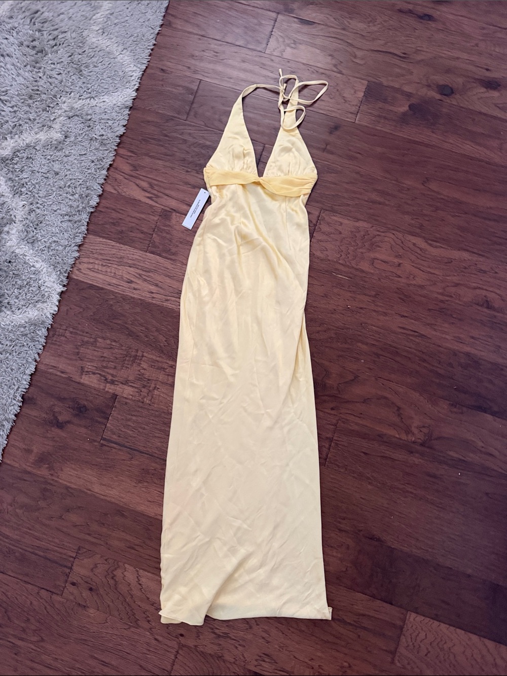 NWOT Princess Polly Odyssa Halter Maxi Dress Yellow